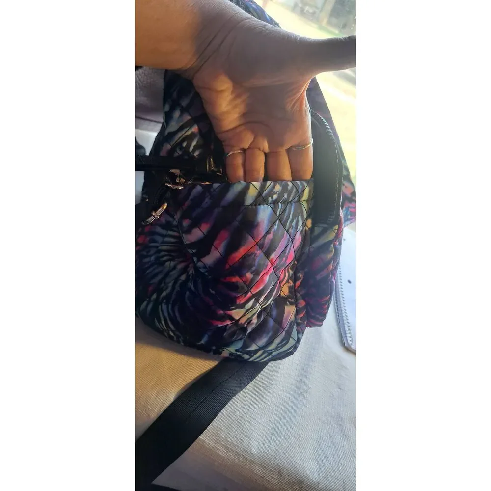Colorful Quilted Tie Dye Duffle Bag Weekender Travel Bag w/ Shoulder Strap